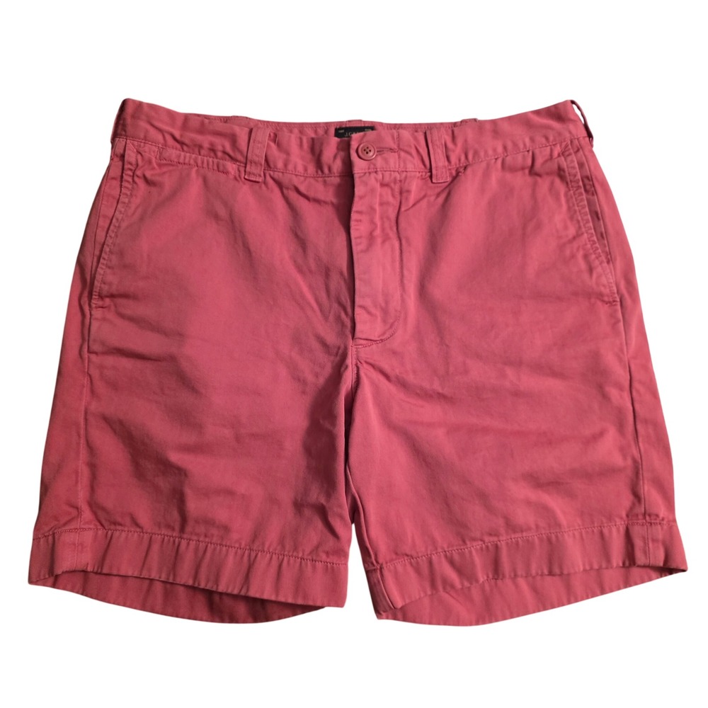 J.Crew Stanton Mens 9 Inch Inseam Cotton Chino Shorts Salmon Pink Size 34